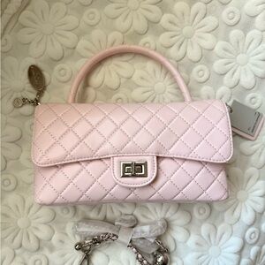 Women Quilted Flap Handbag in Composite Calfskin Leather Crossbody Bag